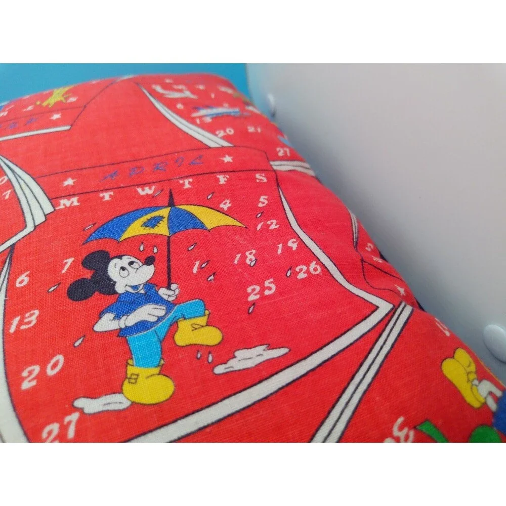 Vintage Mickey Mouse Calendar Pillow Handmade 14